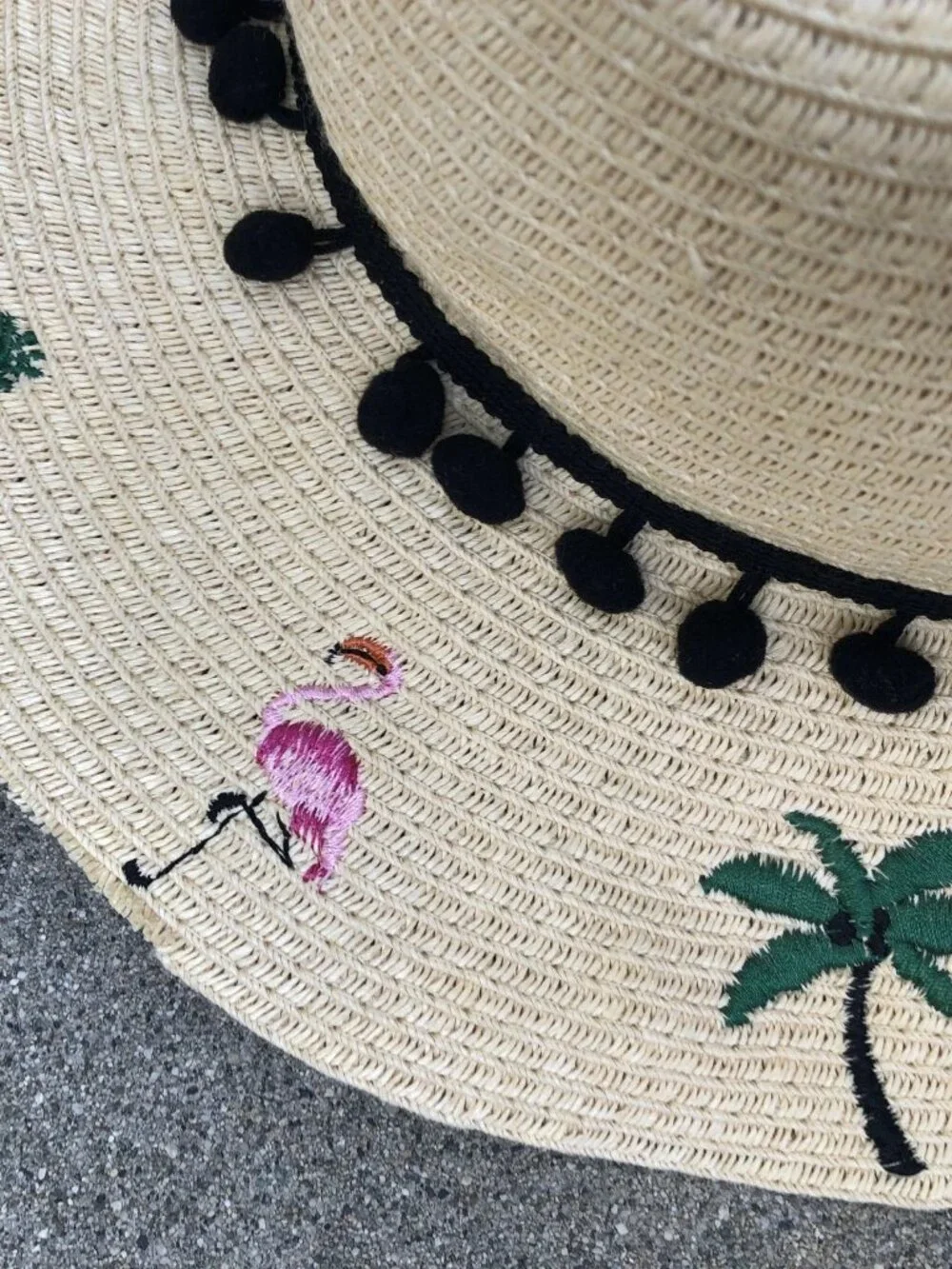 BETSEY JOHNSON Tropical Floppy Sun Hat Women's One Size Fedora Paper Flamingo